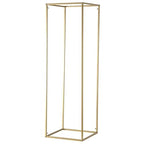 Efavormart 2 Pack 40" Matte Gold Wedding Flower Stand Metal Vase Column Stand Geometric Centerpiece Vase - color: Gold, size: 2 Pack 40''