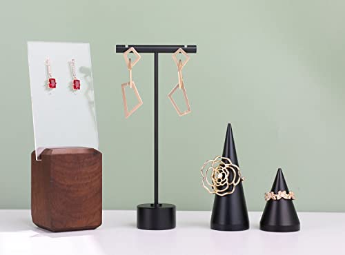 GemeShou 2pcs Black Ring Display - Wedding Ring Holder for Nightstand, 2" & 3.1" Heights - color: Black