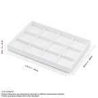 Premium White PU Leather Jewelry Organizer Tray - 12 Grids Display Tray for Earrings, Rings, Bracelets, Necklaces - Dresser & Countertop Storage (35x24cm) - Elegant Jewelry Display for Retail - size: 12 Grid
