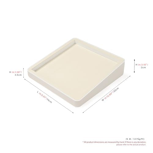 Oirlv Microfiber Jewelry Tray Showcase Display Necklace Bracelet Ring Showcase Display Empty Plate(Beige) - color: Base Tray P13425