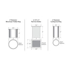 Premium Salon Appliance Stainless Steel Holder Package - 3" Blow Dryer Ring, 2" Curling Iron Ring, and Flat Iron Organizer Set - size: Pack with 2" Curling Iron Ring