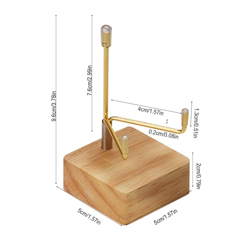 Rock Display Stand with Wooden Base, Adjustable Metal Arms Display Stands Crystal Display Stand Small Rock Collection Display Mineral Display Easel for Crystal Gemstones Geodes Fossils (Wooden Color) - color: Wooden Color