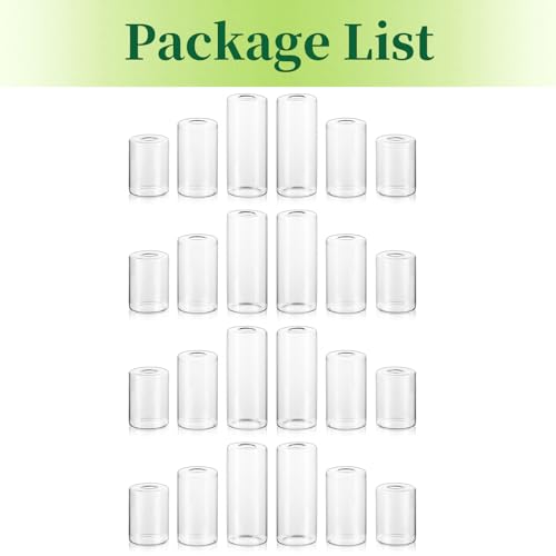 Small Glass Bud Vases for Centerpieces – Hewory 24pcs Clear Blown Single Flower Vases Bulk, Modern Mini Cylinder Vase Set for Wedding Anniversary Birthday Party Events Home Living Room Table Decor