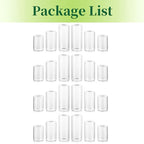 Small Glass Bud Vases for Centerpieces – Hewory 24pcs Clear Blown Single Flower Vases Bulk, Modern Mini Cylinder Vase Set for Wedding Anniversary Birthday Party Events Home Living Room Table Decor