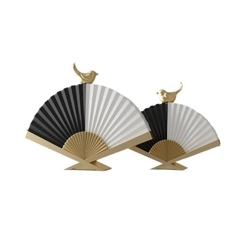 Statue Decorations Luxury Fan-Shaped Sculpture Ornament Entrance TV Cabinet Niche Art Decorations Home Decor Object