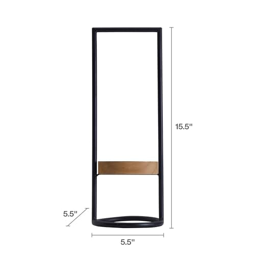 Elements Metal and Wood Candle Holder