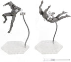 Action Figure Stand with Adjustable Metal Support Arm, Action Figure Display Holder Stand Base Compatible with HG RG SD SHF Gundam 1/144 Toy with Screwdriver (2Pcs Clear) - color: 2Pcs Clear