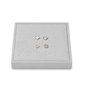Microfiber Jewelry Stud Earring Tray Display Tray Earring Display Organizer Tray(Gray) - size: 5.52" x 5.51" x 0.78"