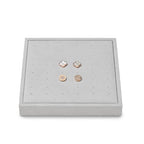Microfiber Jewelry Stud Earring Tray Display Tray Earring Display Organizer Tray(Gray) - size: 5.52" x 5.51" x 0.78"