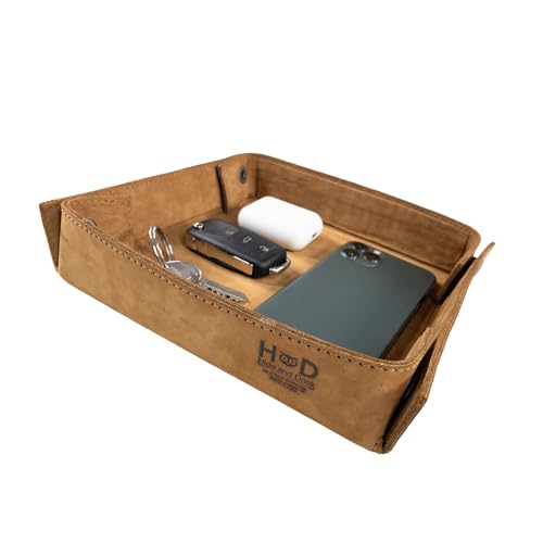 Hide & Drink, Leather Catchall Change Keys Coins Jewels Box Tray Big Storage, Handmade :: Old Tobacco - color: Old Tobacco