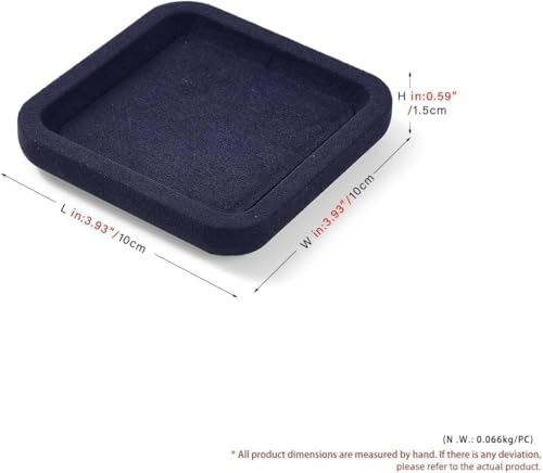 Microfiber Jewelry Trays Stackable Ring Earring Bracelet Necklace Bangle Watch Display Tray Drawer Organizer 3.93 * 3.93 * 0.59inch (Blue - color: Blue, size: 10*10cm Tray