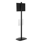 M&T Displays Free Standing Aluminum Display Stand Single Sided Document Brochure Sign Holder Front Loading Portrait Landscape Black Snap Frame 1x(11x17) and Clear Acrylic Pocket 1x(8.5x11) Inch - color: Black