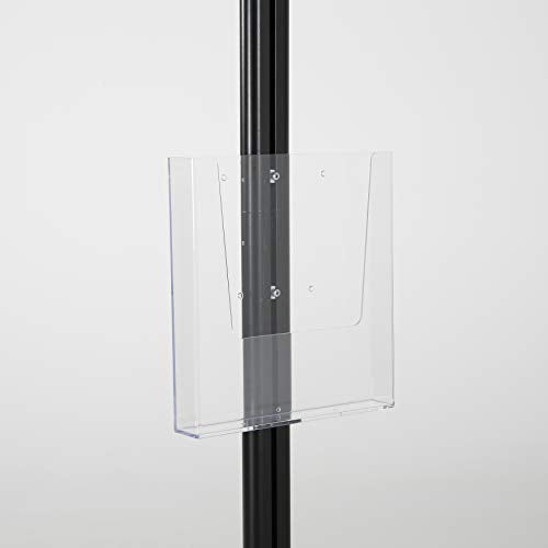 M&T Displays Free Standing Aluminum Display Stand Single Sided Document Brochure Sign Holder Front Loading Portrait Landscape Black Snap Frame 1x(11x17) and Clear Acrylic Pocket 1x(8.5x11) Inch - color: Black