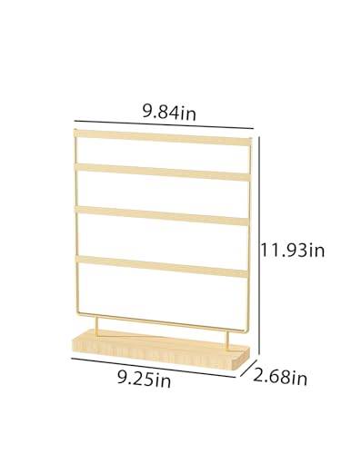 Earring Holder Organizer,Pierced Large Earrings Display Stand For Selling,Small Stud Earring Organizer Rack,Hoop Earring Storage Hanger Tree (Golden, 4 tier) - color: Golden, size: 4 tier