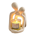 Romantic Couple Figurines, Modern Romantic Love Statue Figurine Hugging Couple Decoration Mini Couple Statue Abstract Sculpture Knick Knacks Home Decor (Excluding Lamps) Milky