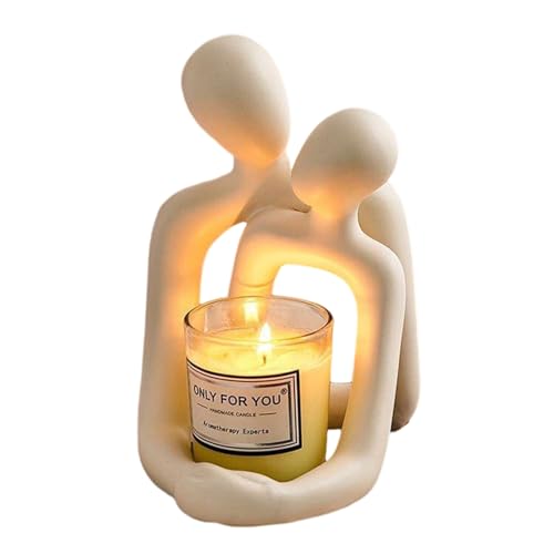 Romantic Couple Figurines, Modern Romantic Love Statue Figurine Hugging Couple Decoration Mini Couple Statue Abstract Sculpture Knick Knacks Home Decor (Excluding Lamps) Milky