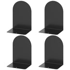 Bookends 2 Pairs, Metal Round Bookends for Shelves, Book Ends for Desk, Book End to Hold Books, Book Stopper, Black Bookend for Home Office - style: 2 Pairs Bookends