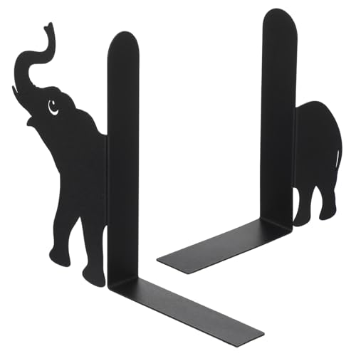 Geelin Elephant Metal Bookends Set of 2 Styles Book Ends for Shelves Bookshelf Home Office Desk Bookshelf Decor Gift for Elephant Lovers and Reading Enthusiasts - style: Elephant