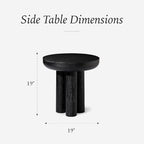 Maven Lane Owen Modern Side Table, 19" Compact Design - Bold Accent Table, Round Night Stand with Aged Black Finish and Durable Rubberwood Base - Statement Making Style for Living Room or Bedroom - color: Aged Black