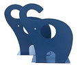 Wendin 1pair Cute Elephant Nonskid Bookends Art Bookend (Navy Blue) - color: Navy Blue