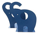 Wendin 1pair Cute Elephant Nonskid Bookends Art Bookend (Navy Blue) - color: Navy Blue