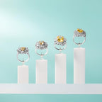 Acrylic Jewelry Ring Display Stand 4 Piece Acrylic Jewelry Ring Display Stand Showcase(White) - color: White