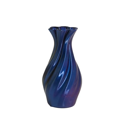 Large 8-Inch Tall Spiral Vase – Modern Waterproof Flower Vase for Centerpieces & Home Decor - 3D Printed PLA Plastic — Not Glass (Blue-Black-Purple) - color: Blue-black-purple