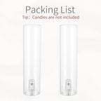 Glass Hurricane Candle Holder: 11.8" Tall Candlestick Holder with Cylinder Windproof Cover Clear Taper Candle Holders for Wedding Party Birthday Christmas Home Decor Set of 2 - size: 11.8" H - 2 Pcs