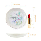 HOME SMILE Friend Chritian Gifts for Women Jewelry Ring Dish Tray with Dynamic Butterfly&Flower Pattern Shifts,A Sweet Friendship Refresh the Soul-Best Friend BFF Birthday Graduation Retirement Gifts