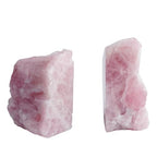 Rose Quartz Bookends - Decorative Stone Book Ends for Office Home Decor, Pink Crystal Book Lover Gift (1 Pair, 2-3 Lbs with Non-Slip Bumpers) - size: 2-3LBS