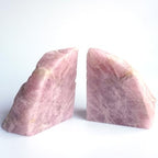 Heavy Duty Rose Quartz Bookends - Decorative Stone Book Ends 5-6 Lbs, for Office Home Decor, Large Book Holder Gift (1 Pair, 4-6.5" Height with Non-Slip Bumpers) - size: 5-6LBS