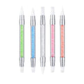 FULINJOY 5pcs Nail Sculpture Pen - Dual Tipped Silicone Nail Tools, Acrylic Pen & Brushes for Resin, Design Tools for Foil Carving & Drawing Effects - size: 5 Sculpture Pens