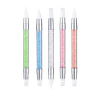 FULINJOY 5pcs Nail Sculpture Pen - Dual Tipped Silicone Nail Tools, Acrylic Pen & Brushes for Resin, Design Tools for Foil Carving & Drawing Effects - size: 5 Sculpture Pens