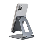 Cell Phone Stand for Desk Phone Holder Foldable Portable Adjustable Cradle Dock Compatible with iPhone 17 16 15 14 13 Pro Max, iPhone 12 11 Plus SE XS XR 8 7, Office Desk Travel Accessories, Gray - color: Gray