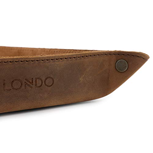 Londo Genuine Leather Tray Organizer - Practical Lightweight Water Resistant Computer Table Desk Storage Box for Wallets, Watches, Keys, Coins, Cell Phones and Office Equipment - color: Mink