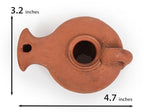 Biblical Herodian Oil Lamp with Handle – Glazed Clay Replica in Gift Box with Certificate of Authenticity - Holy Land Judaica & Christian Gift - color: Clay oil lamp in a gift box