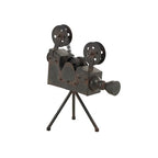 Deco 79 Metal Film Decorative Sculpture Camera Home Decor Statue, Accent Figurine 12" x 7" x 15", Brown