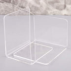 2Pcs Book Ends, Clear Acrylic Bookends, Non-Skid Bookend Supports, Book Stopper for Books/Movies/CDs/Video Games