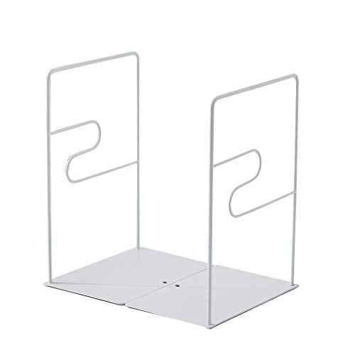 Minimalist Style Bookends Metal Adjustable Books Holder Stand Book Rack Desk Bookend - Z line, White - color: Z Line, White