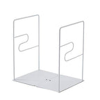 Minimalist Style Bookends Metal Adjustable Books Holder Stand Book Rack Desk Bookend - Z line, White - color: Z Line, White