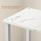 TUTOTAK End Table, Side Table, Nightstand, 2-Tier Storage Shelf, Sofa Side Table for Small Space, Living Room, Bed Room TB01BMW034 - color: Marble White