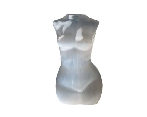 Natural Selenite Crystal Female Model Figurine Hand Carved Body Sculpture Statue Gemstone Small Figurine Reiki 3 Inch Home Office Decor Ornaments 100-150 Grams - color: Selenite