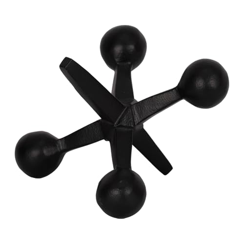 Black Metal Jacks Decorative Object – Abstract Sculpture Modern Home Decor Ornament – Shelf Styling & Coffee Table Decor for Bathroom, Office & Living Room – 7" x 5" - color: Black