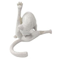 No Shame Cat Licking Butt Sculpture, Funny Cat Figurine Home Decor, Whimsical Kitty Ornaments Centerpiece, Artificial Resin Kitty Statues Decor Gifts for Cats Lovers, White Cat, 1 Piece