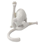 No Shame Cat Licking Butt Sculpture, Funny Cat Figurine Home Decor, Whimsical Kitty Ornaments Centerpiece, Artificial Resin Kitty Statues Decor Gifts for Cats Lovers, White Cat, 1 Piece