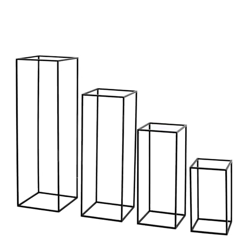 Efavormart Set of 4 - Matte Black Wedding Flower Stand - Metal Vase Column Stand - Geometric Centerpiece Vase - 16", 24", 32", 40" - color: Matte Black, size: 4 Pack 16‘’24‘’32‘’40‘’