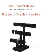 Bracelet Holder Stand,Bracelet Organizer Display for Selling,Bangle Organizer for Women,Watch Storage Holder for Men,Jewelry Business Supplies (Style 2 （Black 3 Tier ）) - style: Style 2 （Black 3 Tier ）