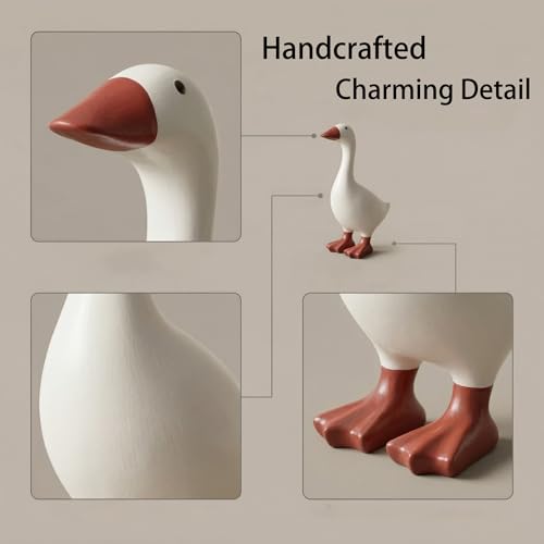 Desk Goose 7 inch, Mini Desktop Goose Statue Decor for Living Room Bedroom Bookshelf Coffe Table and Office Display - color: Positive 7 Inch