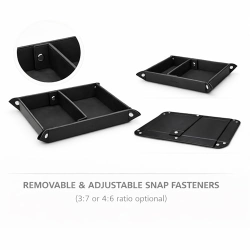 UnionBasic Medium Valet Tray, Jewelry Tray for Rings Watches Earrings, Entryway Catchall Caddy for Coins Keys Change, Nightstand Bedside Valet Holder, Trays for Electronic Gadgets, Black Plus - color: Black, size: 9.5" x 7.9" x 2"