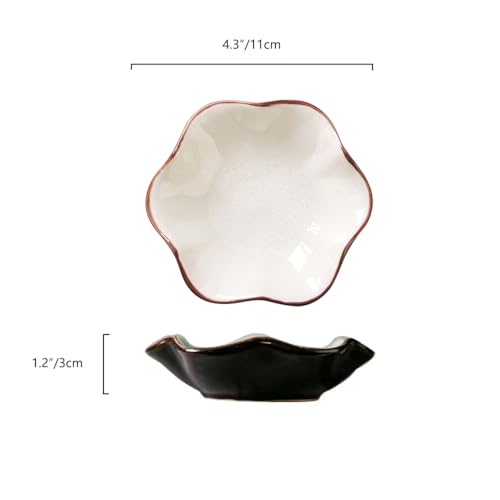 Ice Cracking Leaf Jewelry Dish, Decorative Ring Holder Small Trinket Tray Bowl, Gifts for Daughter Mom Friends, Milk White. - color: Milk White-Lotus